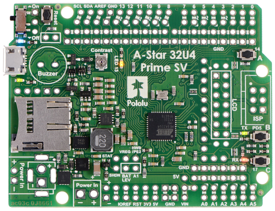 A-Star 32U4 Prime SV microSD (SMT Components Only)