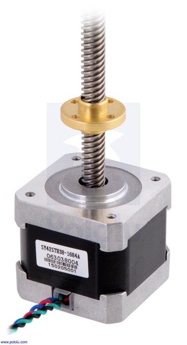 Stepper Motor with 18cm Lead Screw: Bipolar, 200 Steps/Rev, 42×38mm, 2.8V, 1.7 A/Phase