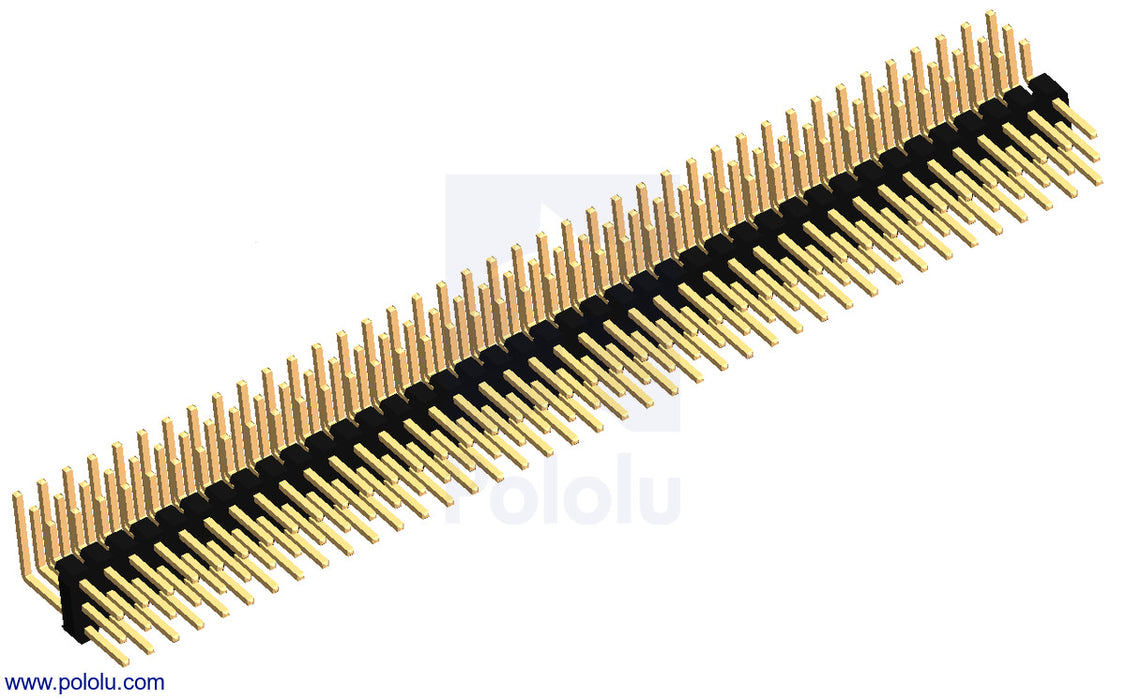0.100" (2.54 mm) Breakaway Male Header: 3×40-Pin, Right Angle