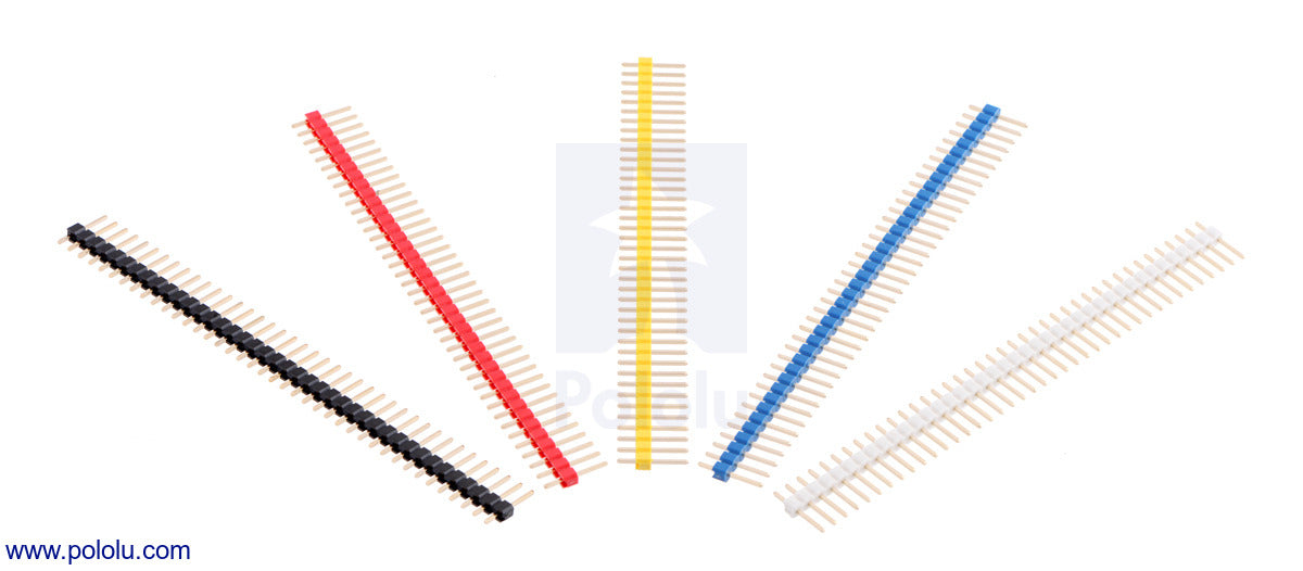 0.100" (2.54 mm) Breakaway Male Header: 1×40-Pin, Straight, Yellow