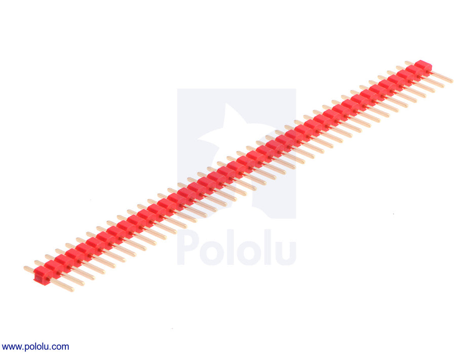 0.100" (2.54 mm) Breakaway Male Header: 1×40-Pin, Straight, Red