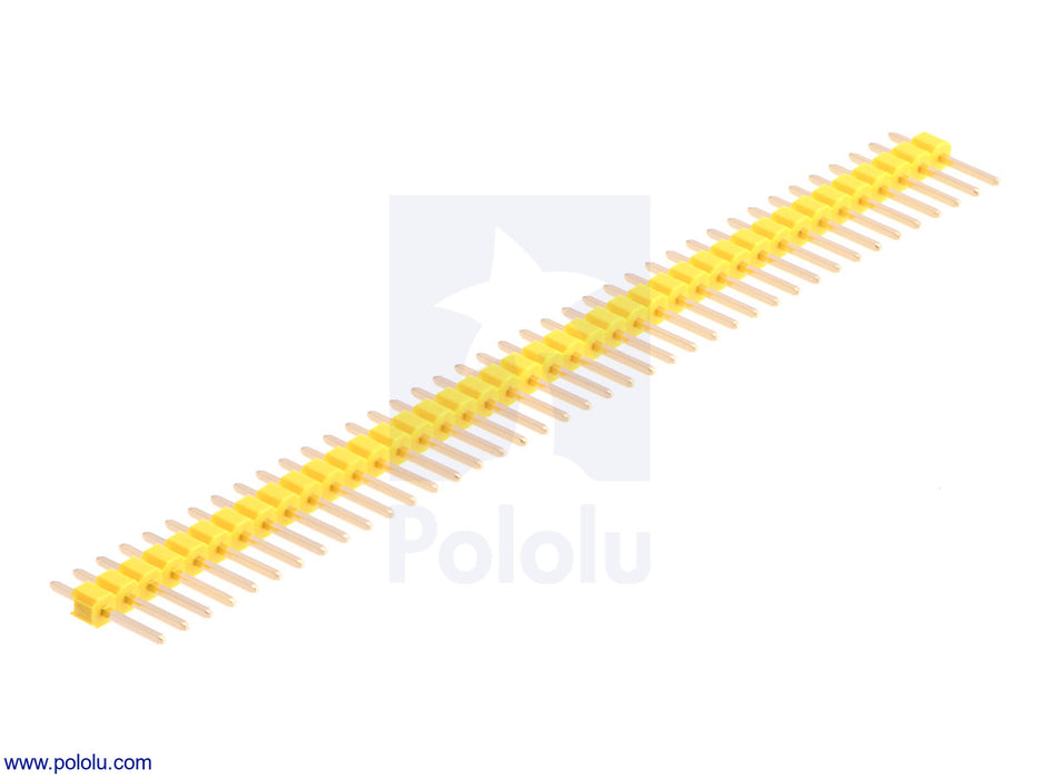 0.100" (2.54 mm) Breakaway Male Header: 1×40-Pin, Straight, Yellow