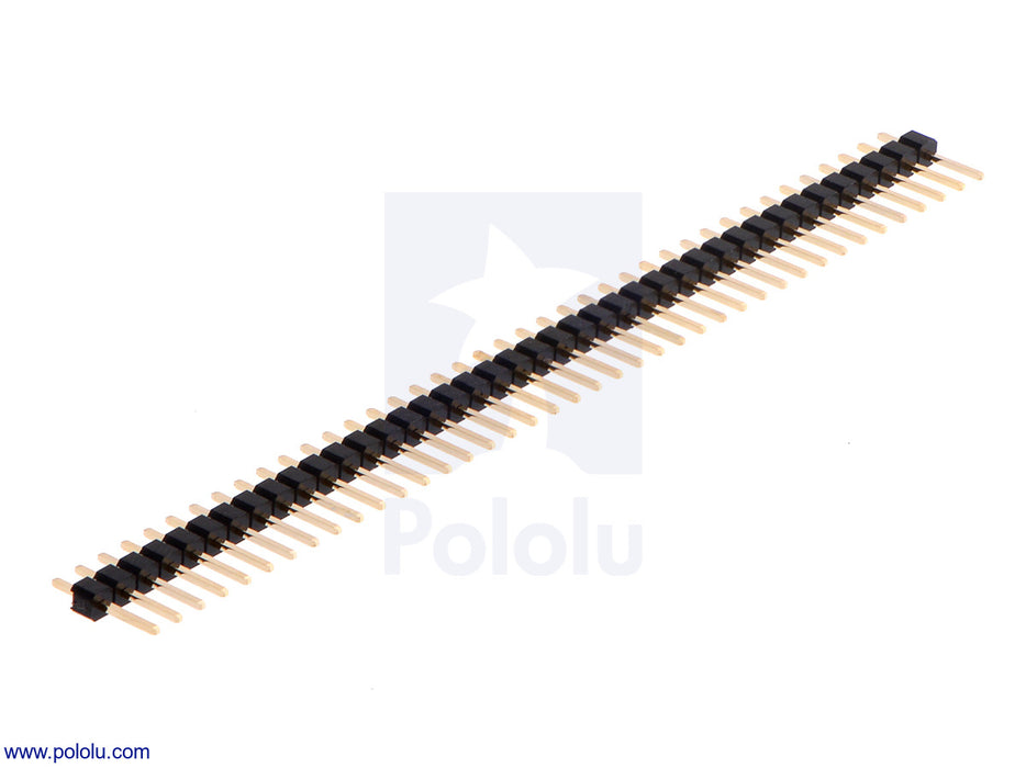 0.100" (2.54 mm) Breakaway Male Header: 1×40-Pin, Straight, Black