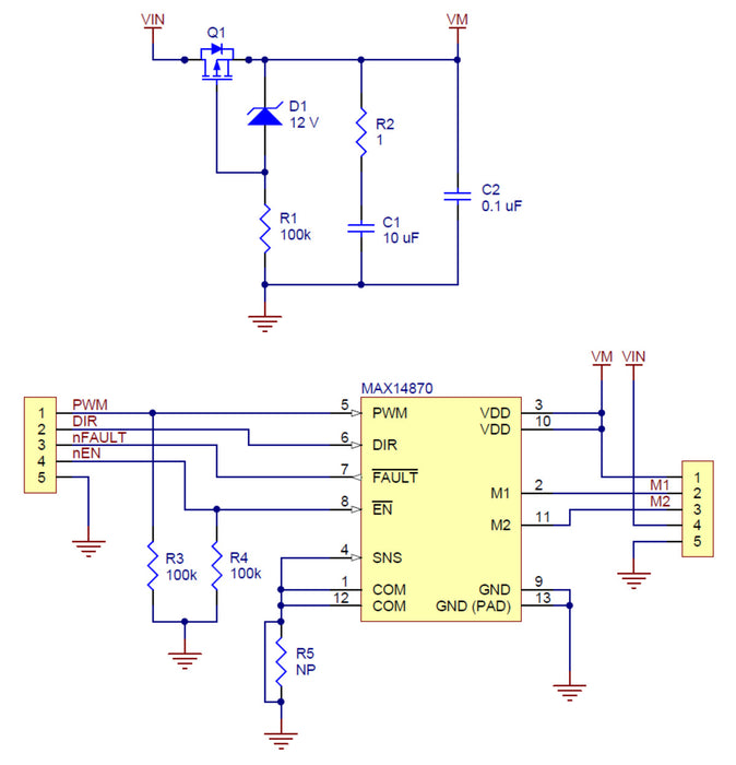 MAX14870 Single Brushed DC Motor Driver Carrier