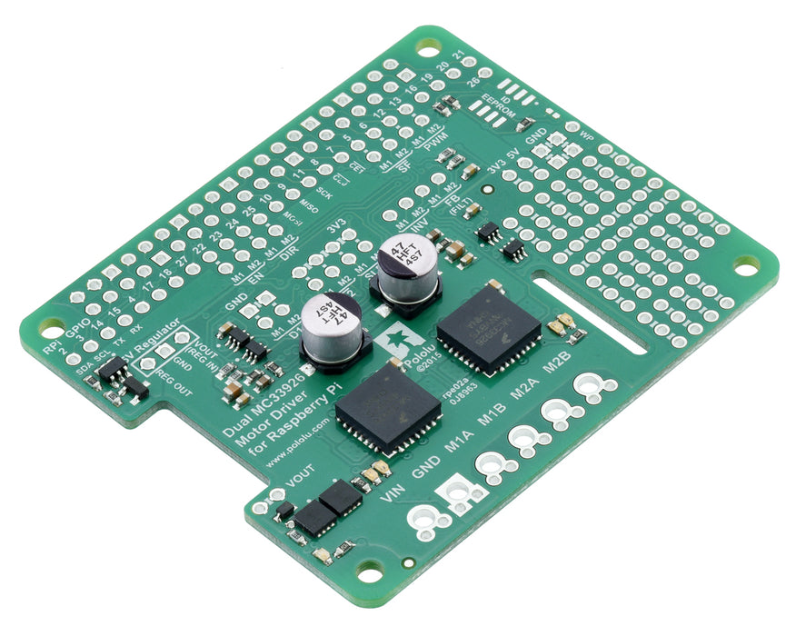 Pololu Dual MC33926 Motor Driver for Raspberry Pi (Partial Kit)