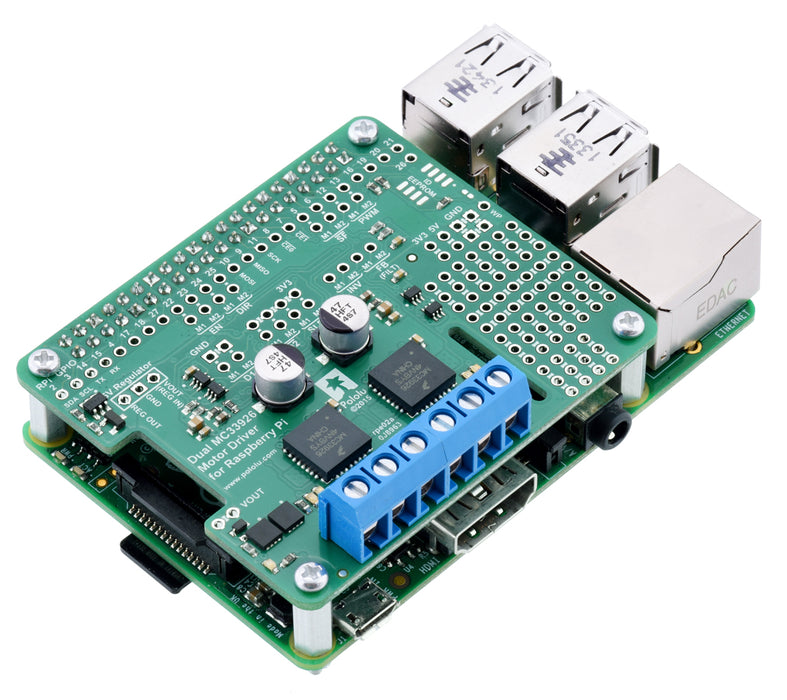 Pololu Dual MC33926 Motor Driver for Raspberry Pi (Partial Kit)