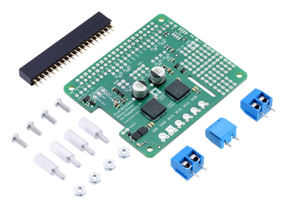 Pololu Dual MC33926 Motor Driver for Raspberry Pi (Partial Kit)