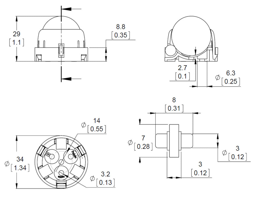 Pololu Ball Caster with 1″ Plastic Ball and Plastic Rollers