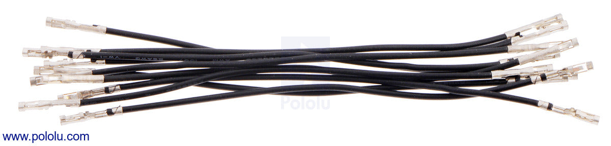 Wires with Pre-Crimped Terminals 10-Pack F-F 3" Black