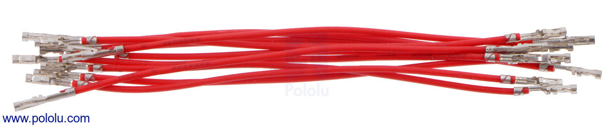 Wires with Pre-Crimped Terminals 10-Pack F-F 3" Red