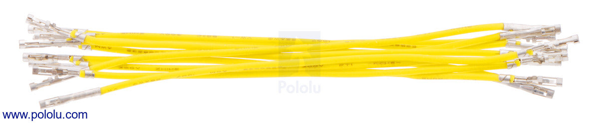 Wires with Pre-Crimped Terminals 10-Pack F-F 3" Yellow