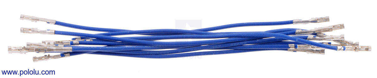 Wires with Pre-Crimped Terminals 10-Pack F-F 3" Blue