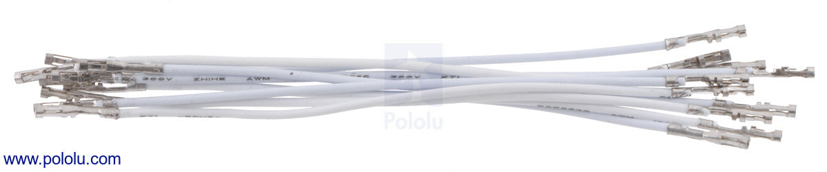 Wires with Pre-Crimped Terminals 10-Pack F-F 3" White