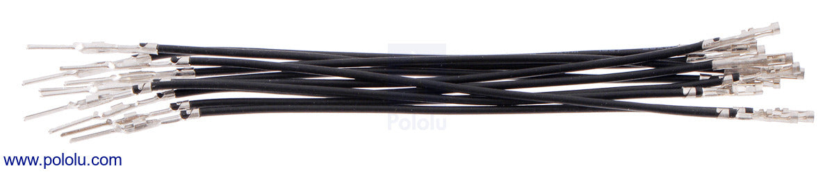 Wires with Pre-Crimped Terminals 10-Pack M-F 3" Black