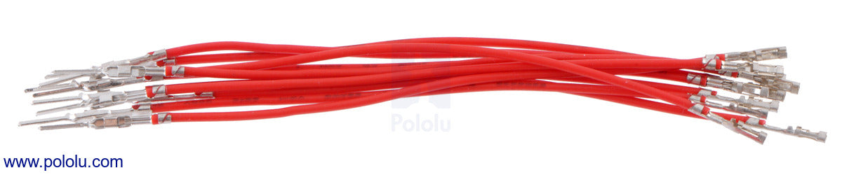 Wires with Pre-Crimped Terminals 10-Pack M-F 3" Red