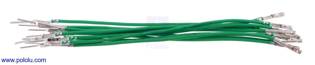 Wires with Pre-Crimped Terminals 10-Pack M-F 3" Green