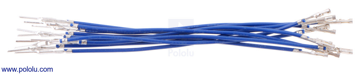 Wires with Pre-Crimped Terminals 10-Pack M-F 3" Blue