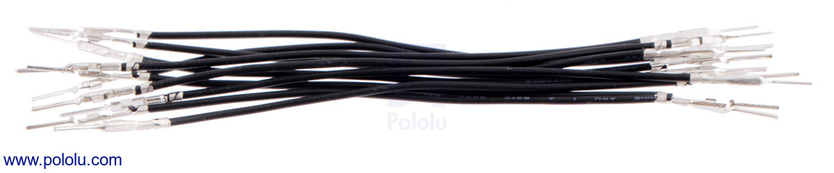 Wires with Pre-Crimped Terminals 10-Pack MM 3" Black