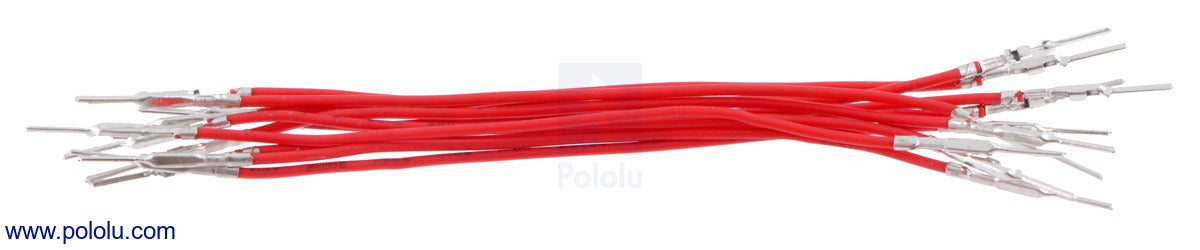 Wires with Pre-Crimped Terminals 10-Pack M-M 3" Red