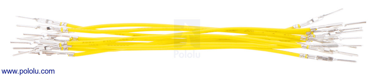 Wires with Pre-Crimped Terminals 10-Pack M-M 3" Yellow