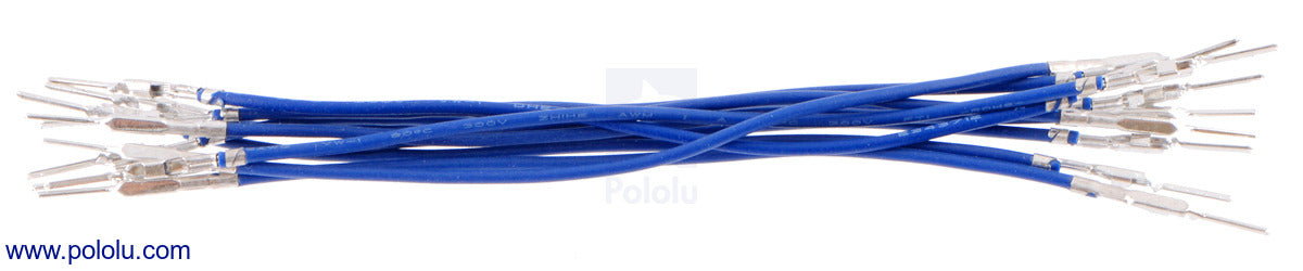 Wires with Pre-Crimped Terminals 10-Pack M-M 3" Blue