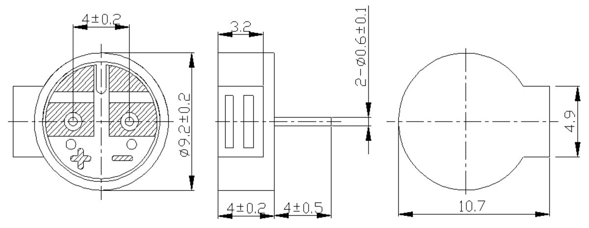 9mm Electromagnetic Buzzer: 30Ω, 3-7V, Side Opening