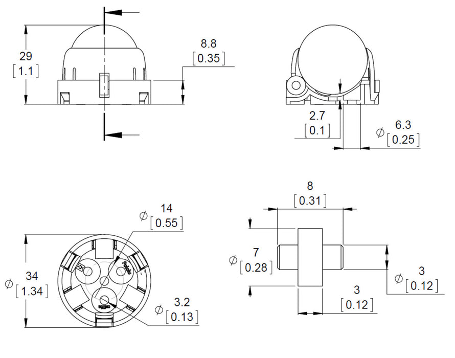 Pololu Ball Caster with 1″ Plastic Ball and Ball Bearings