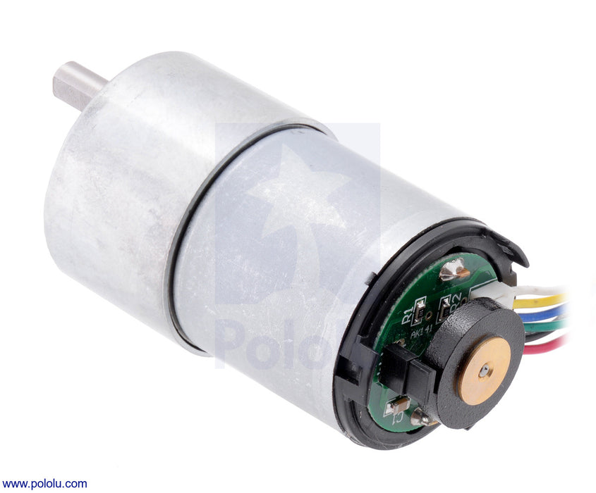 19:1 Metal Gearmotor 37Dx68L mm 12V with 64 CPR Encoder (Helical Pinion)