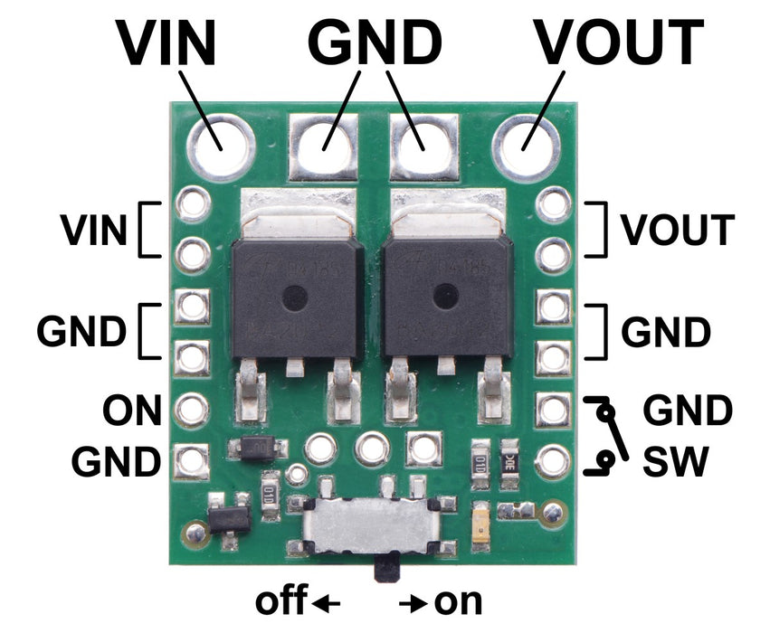 Big MOSFET Slide Switch with Reverse Voltage Protection, HP