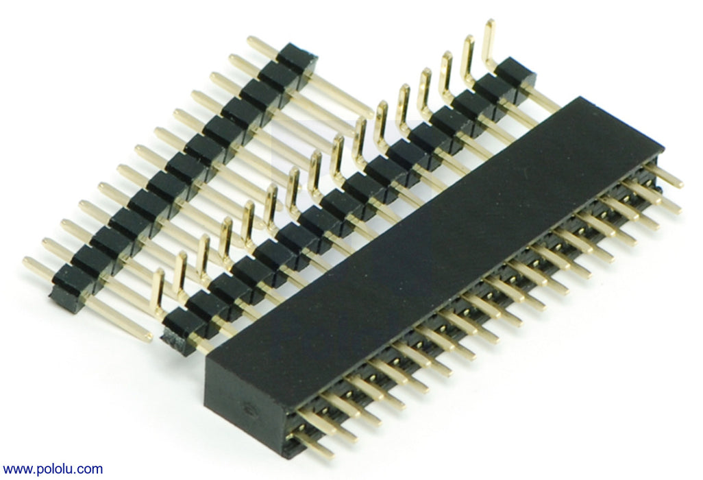 0.100" (2.54 mm) Breakaway Male Header: 1×40-Pin, Straight, Black
