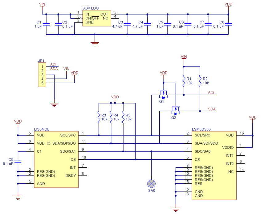 MinIMU-9 v5 Gyro, Accelerometer, and Compass (LSM6DS33 and LIS3MDL Carrier)