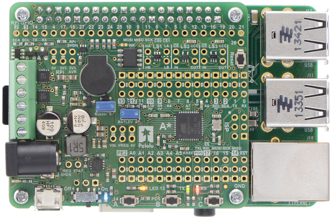 A-Star 32U4 Robot Controller SV with Raspberry Pi Bridge (SMT Components Only)