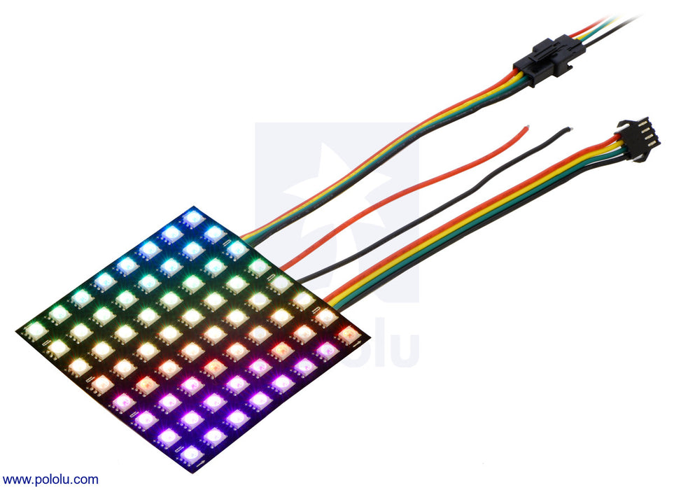 Addressable RGB 8x8-LED Flexible Panel, 5V, 10mm Grid (SK9822)