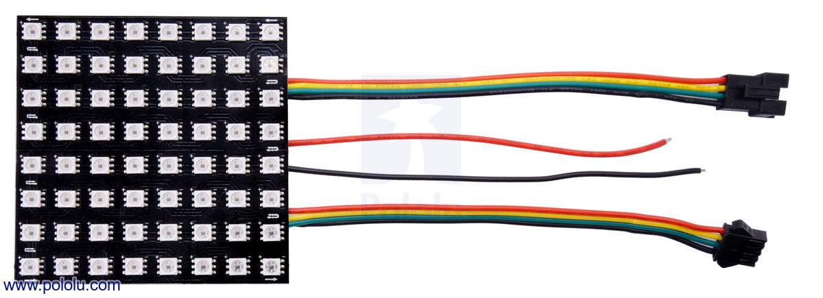 Addressable RGB 8x8-LED Flexible Panel, 5V, 10mm Grid (APA102C)