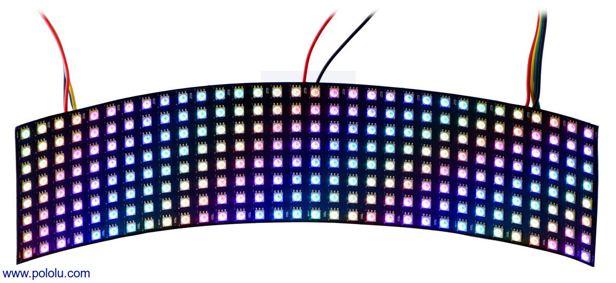 Addressable RGB 8x32-LED Flexible Panel, 5V, 10mm Grid (SK9822)