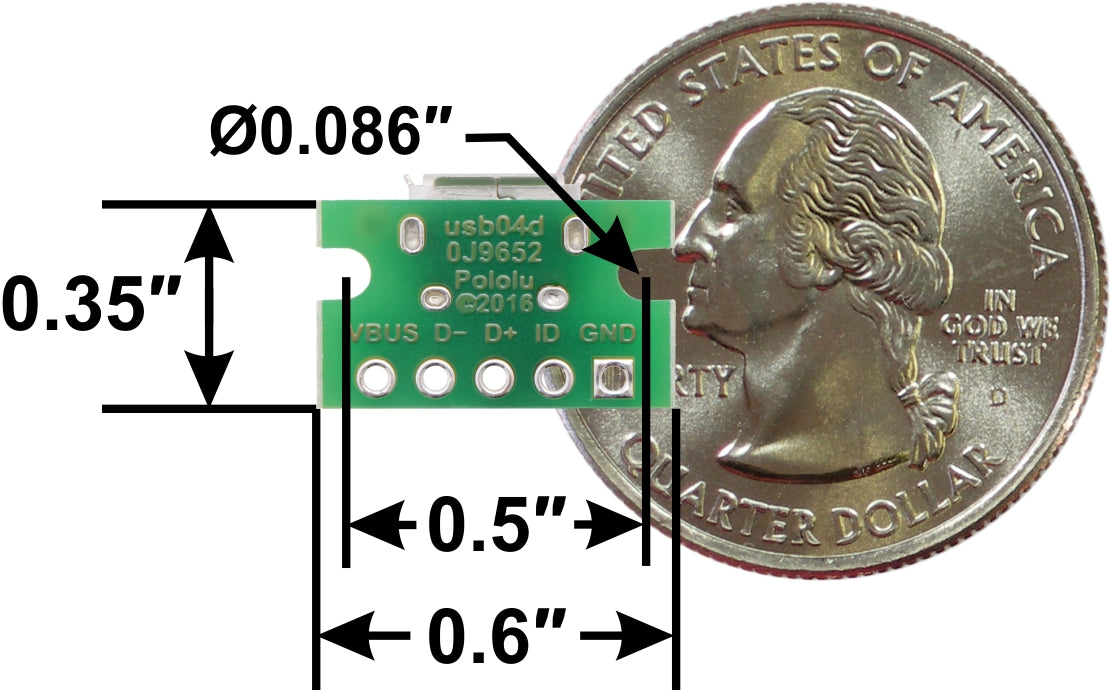 USB Micro-B Connector Breakout Board