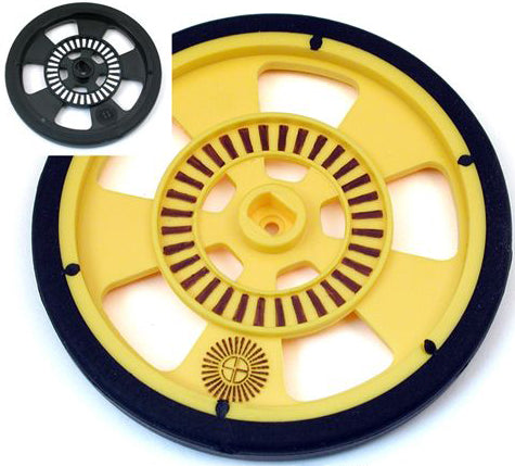Solarbotics GMPW-R RED Wheel with Encoder Stripes, Silicone Tire
