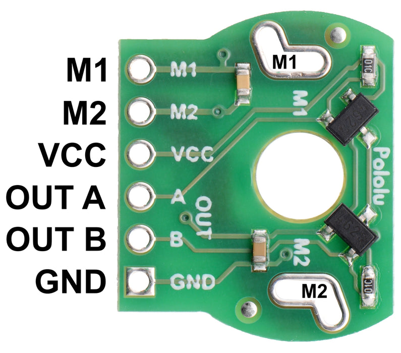 Magnetic Encoder Pair Kit for Mini Plastic Gearmotors, 12 CPR, 2.7-18V