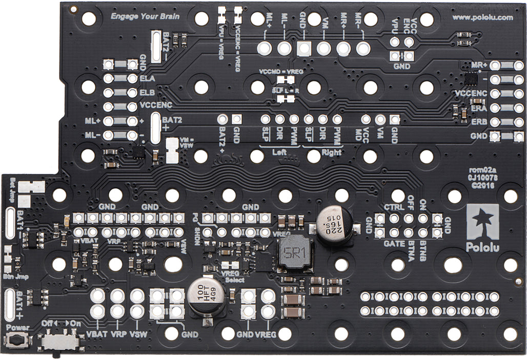 Motor Driver and Power Distribution Board for Romi Chassis