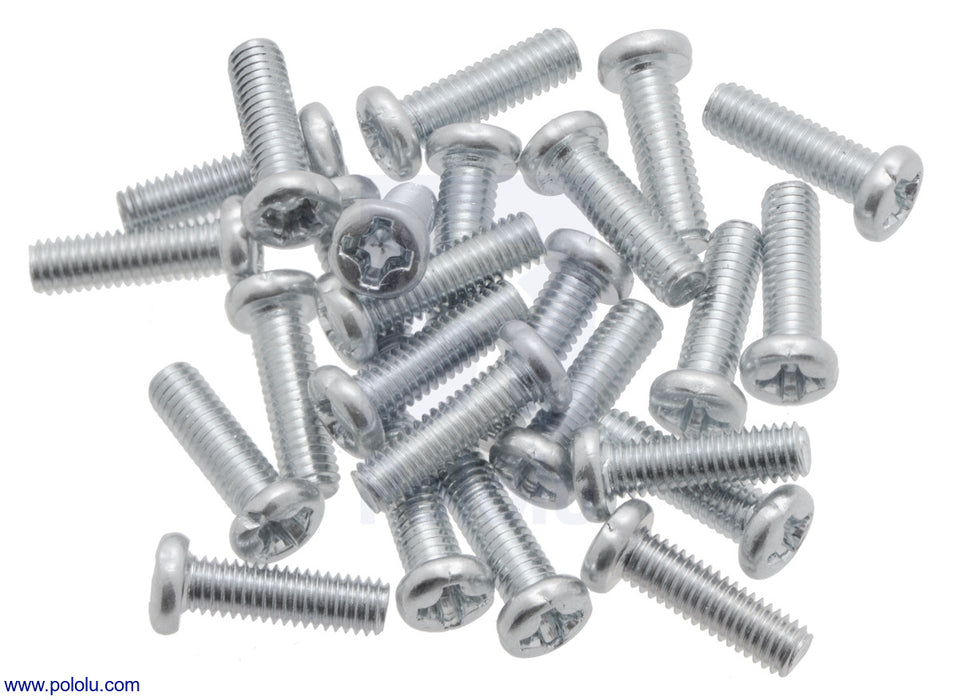 Machine Screw: M3, 10mm Length, Phillips (25-pack)