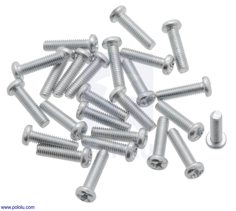 Machine Screw: M3, 12mm Length, Phillips (25-pack)