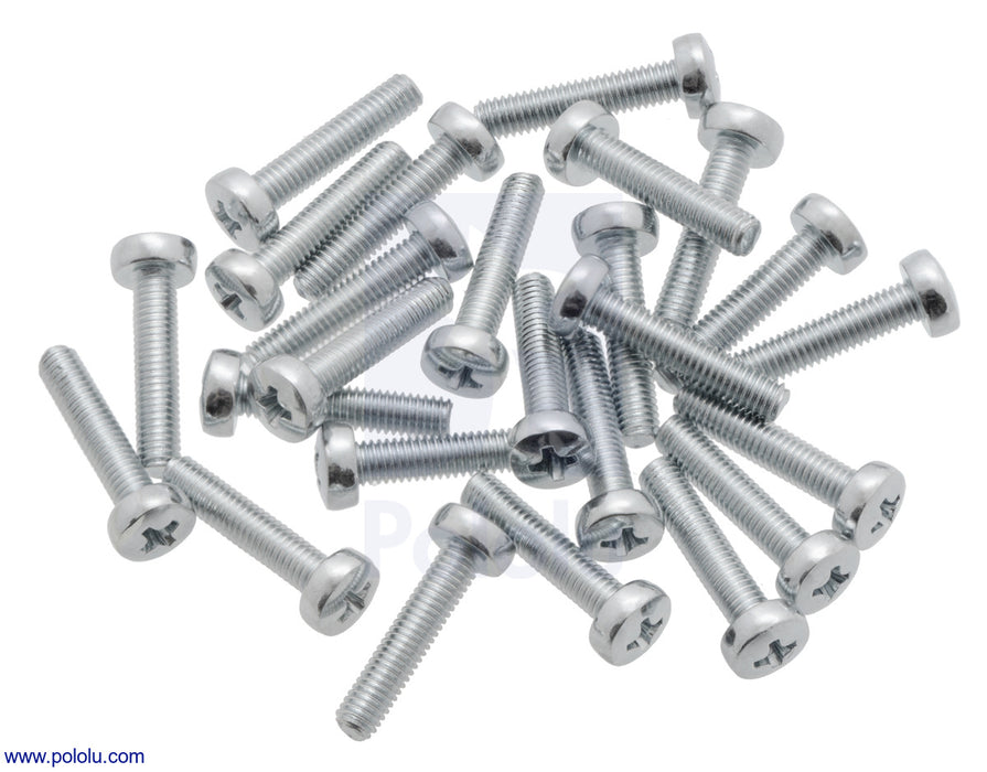 Machine Screw: M3, 14mm Length, Phillips (25-pack)