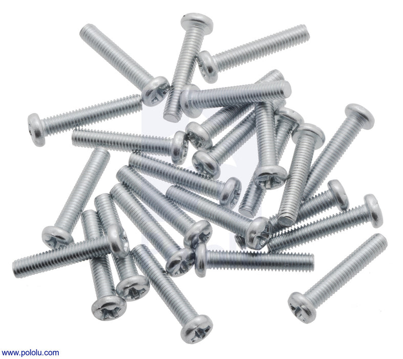 Machine Screw: M3, 16mm Length, Phillips (25-pack)