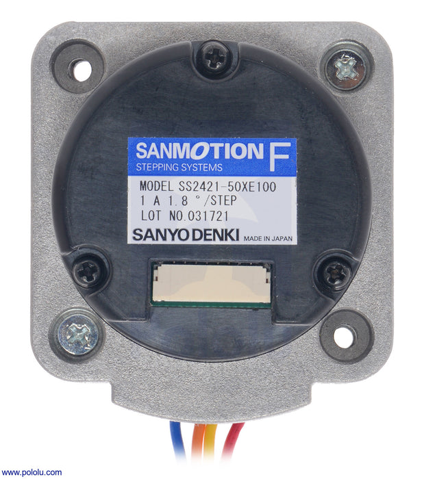 Sanyo Pancake Stepper Motor with Encoder: Bipolar, 200 Steps/Rev, 42×24.5mm, 3.5V, 1 A/Phase, 4000 CPR