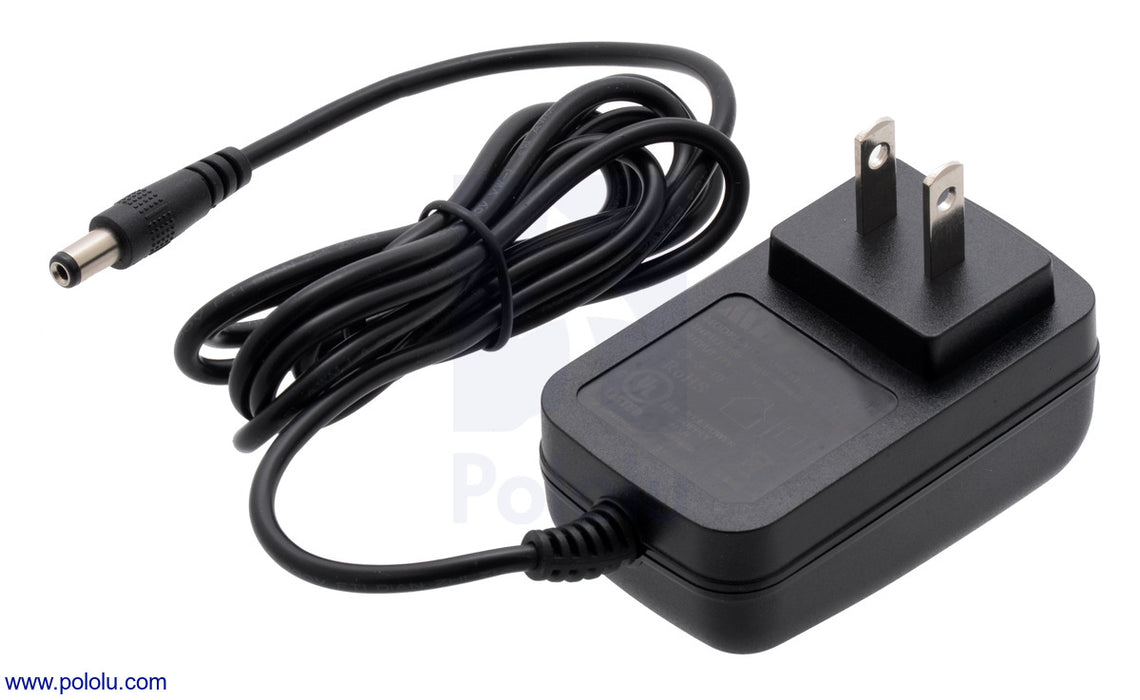 Wall Power Adapter: 12VDC, 1A, 5.5×2.1mm Barrel Jack, Center-Positive