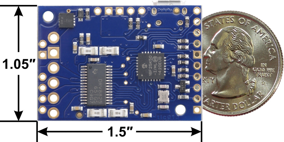 Tic T825 USB Multi-Interface Stepper Motor Controller (Connectors Soldered)