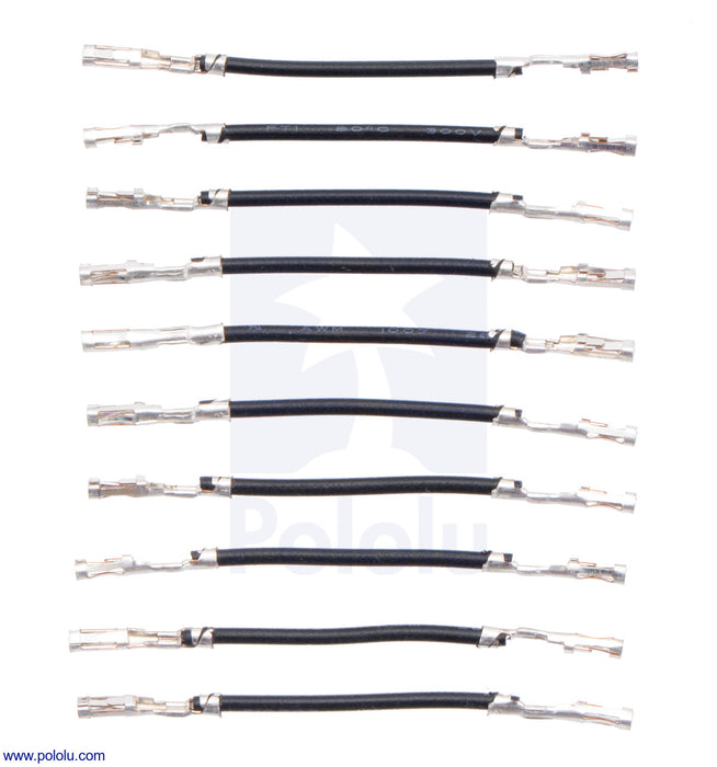 Wires with Pre-Crimped Terminals 10-Pack F-F 1" Black