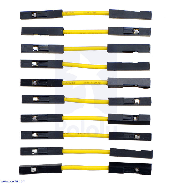 Premium Jumper Wire 10-Pack F-F 1" Yellow