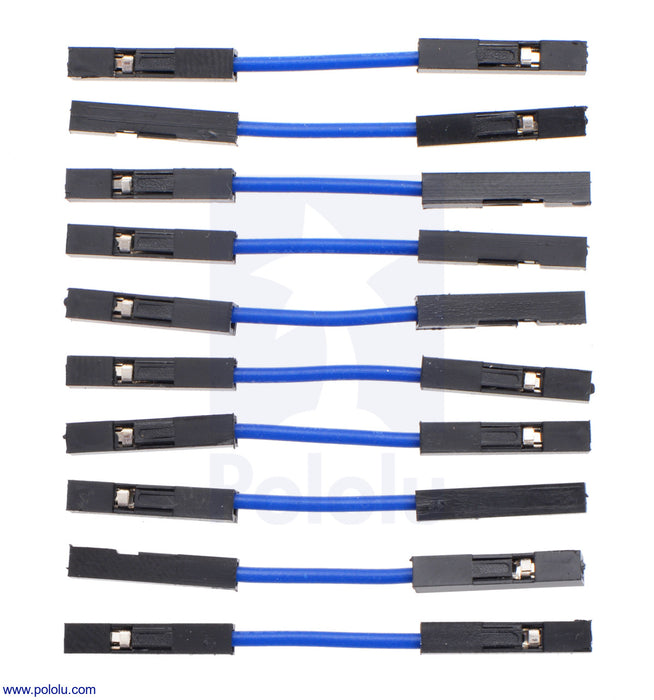 Premium Jumper Wire 10-Pack F-F 1" Blue