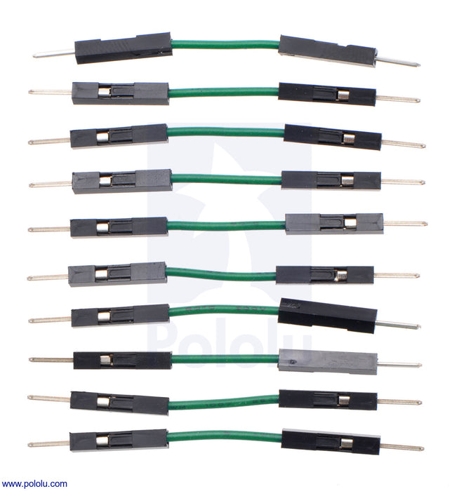 Premium Jumper Wire 10-Pack M-M 1" Green